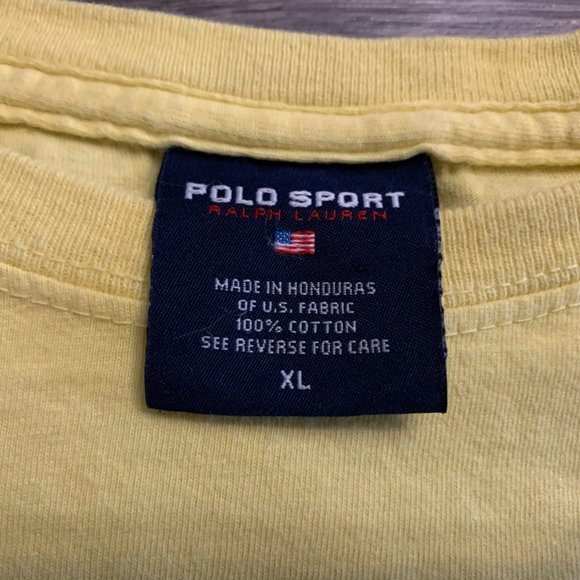 Vintage Polo Sport Yellow Hawaii T-Shirt Sz. XL - Picture 3 of 7